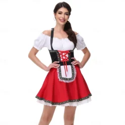 Oktoberfest Dress Dirndl Trachtenkleider Maid German Munich Wiesn Women's Traditional Style Cloth Dress