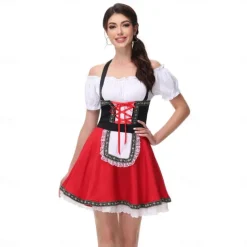 Oktoberfest Dress Dirndl Trachtenkleider Maid German Munich Wiesn Women's Traditional Style Cloth Dress