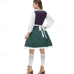 Oktoberfest Dress Dirndl Trachtenkleider Oktoberfest / Beer Bavarian Wiesn Wiesn Women's Traditional Style Cloth Shirt Dress Apron