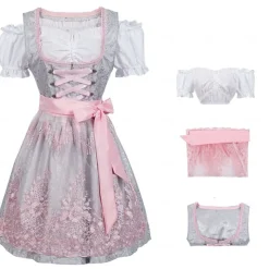 Oktoberfest Dress Dirndl Trachtenkleider Oktoberfest / Beer Bavarian Traditional Style Traditional Costume Dress Wiesn Women's Traditional Style Cloth Blouses Dress Apron