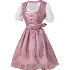 Oktoberfest Dress Outfits Dirndl Bavarian Maid German Munich Wiesn Women's Traditional Style Cloth Shirt Dress Apron