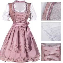 Oktoberfest Dress Outfits Dirndl Bavarian Maid German Munich Wiesn Women's Traditional Style Cloth Shirt Dress Apron