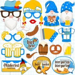 Oktoberfest Latex Balloon Set Blue And White Plaid Flag Photo Props Party Decoration Balloon