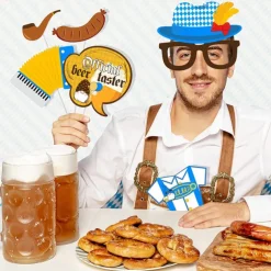 Oktoberfest Latex Balloon Set Blue And White Plaid Flag Photo Props Party Decoration Balloon