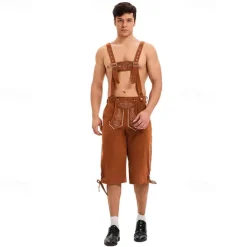 Oktoberfest Lederhosen Bavarian German Munich Wiesn Men's Traditional Style Cloth
