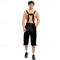 Oktoberfest Lederhosen Bavarian German Munich Wiesn Men's Traditional Style Cloth