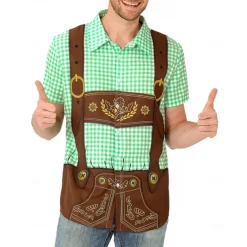 Oktoberfest Lederhosen Print Hawaii Shirts Aloha Shirt Graphic For Men's Adults' Carnival Oktoberfest Beer 3D Print Vacation Party