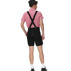 Oktoberfest Lederhosen Shirt Bavarian Bavarian German Wiesn Men's Traditional Style Cloth Blouse Shorts