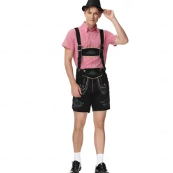 Oktoberfest Lederhosen Shirt Bavarian Bavarian German Wiesn Men's Traditional Style Cloth Blouse Shorts