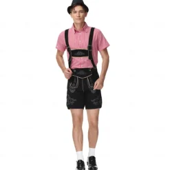Oktoberfest Lederhosen Shirt Bavarian Bavarian German Wiesn Men's Traditional Style Cloth Blouse Shorts