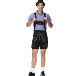 Oktoberfest Lederhosen Shirt Bavarian Bavarian German Wiesn Men's Traditional Style Cloth Blouse Shorts