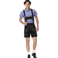 Oktoberfest Lederhosen Shirt Bavarian Bavarian German Wiesn Men's Traditional Style Cloth Blouse Shorts