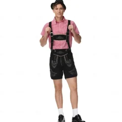 Oktoberfest Lederhosen Shirt Bavarian Bavarian German Wiesn Men's Traditional Style Cloth Blouse Shorts