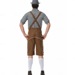 Oktoberfest Lederhosen Shirt Bavarian Bavarian German Wiesn Men's Traditional Style Cloth Blouse Shorts Hat