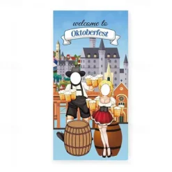 Oktoberfest Party Decorations Oktoberfest Photo Door Banner Backdrop Props Large Fabric Photo Door Banner for Oktoberfest Party Decorations Funny Oktoberfest Game Supplies 5.90 x 2.95 ft