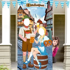 Oktoberfest Party Decorations Oktoberfest Photo Door Banner Backdrop Props Large Fabric Photo Door Banner for Oktoberfest Party Decorations Funny Oktoberfest Game Supplies 5.90 x 2.95 ft