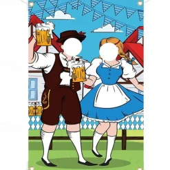 Oktoberfest Party Decorations Oktoberfest Photo Door Banner Backdrop Props Large Fabric Photo Door Banner for Oktoberfest Party Decorations Funny Oktoberfest Game Supplies 5.90 x 2.95 ft