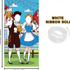 Oktoberfest Party Decorations Oktoberfest Photo Door Banner Backdrop Props Large Fabric Photo Door Banner for Oktoberfest Party Decorations Funny Oktoberfest Game Supplies 5.90 x 2.95 ft