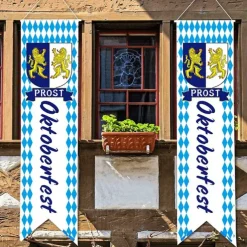 Oktoberfest Party Decorations Oktoberfest Photo Door Banner Backdrop Props Large Fabric Photo Door Banner for Oktoberfest Party Decorations Funny Oktoberfest Game Supplies 5.90 x 2.95 ft