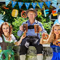 Oktoberfest Party Decoration Paper Banner Pull Flag Pennant Balloon Cake Insert Card Wish