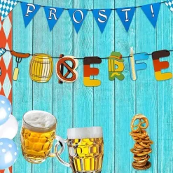Oktoberfest Party Decoration Paper Banner Pull Flag Pennant Balloon Cake Insert Card Wish