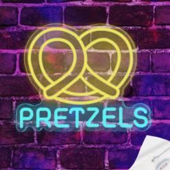 Oktoberfest Pretzels LED Neon Sign Light, Pretzels Neon Sign for Restaurant Wall Art, German Bakery Wall LED Decorations