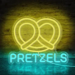 Oktoberfest Pretzels LED Neon Sign Light, Pretzels Neon Sign for Restaurant Wall Art, German Bakery Wall LED Decorations
