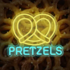 Oktoberfest Pretzels LED Neon Sign Light, Pretzels Neon Sign for Restaurant Wall Art, German Bakery Wall LED Decorations