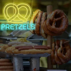 Oktoberfest Pretzels LED Neon Sign Light, Pretzels Neon Sign for Restaurant Wall Art, German Bakery Wall LED Decorations
