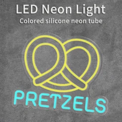 Oktoberfest Pretzels LED Neon Sign Light, Pretzels Neon Sign for Restaurant Wall Art, German Bakery Wall LED Decorations
