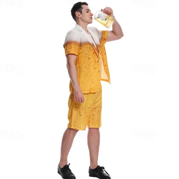 Oktoberfest Suits & Blazers Short Sleeve Shirt Oktoberfest / Beer German Munich Wiesn Men's Traditional Style Cloth Top Shorts