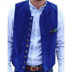 Oktoberfest Traditional Bavarian Vest Bavarian German Munich Wiesn Men's Wedding Party Traditional Style Cloth