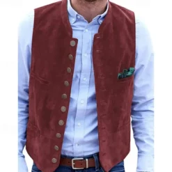 Oktoberfest Traditional Bavarian Vest Bavarian German Munich Wiesn Men's Wedding Party Traditional Style Cloth