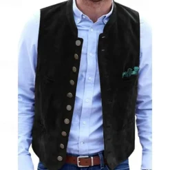 Oktoberfest Traditional Bavarian Vest Bavarian German Munich Wiesn Men's Wedding Party Traditional Style Cloth