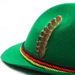 Oktoberfest Tyrolean Hat Tirolerhut Alpine Hat German Munich Traditional Style Wiesn Men's Traditional Style Cloth Hat