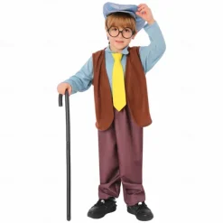 Old Man Halloween Outfits Costume Dress Up with Grandpa Funny Costume Kid's Boys' Halloween Carnival 100th Day of School Easy Halloween Costumes Dress Up