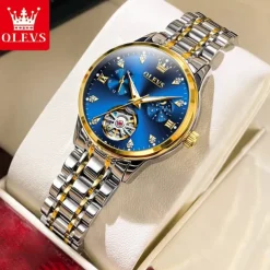 OLEVS 6608 Automatic Mechanical Watch For Women Deep Waterproof Luminous Moon Phase Hand Clock Original Luxury Women's Watches