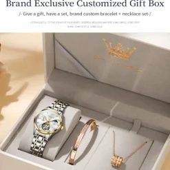 OLEVS 6608 Automatic Mechanical Watch For Women Deep Waterproof Luminous Moon Phase Hand Clock Original Luxury Women's Watches