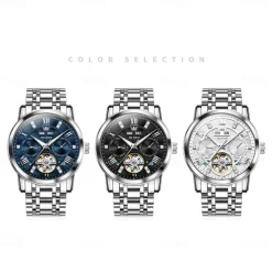 OLEVS 6701 Original Men's Automatic Mechanical Watch Top Brand Calendar Stainless Steel Waterproof Men's Watch