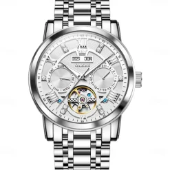OLEVS 6701 Original Men's Automatic Mechanical Watch Top Brand Calendar Stainless Steel Waterproof Men's Watch