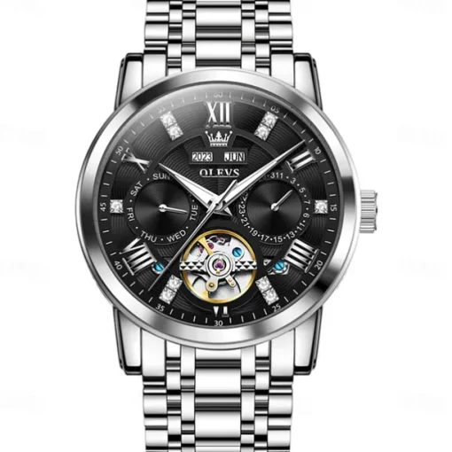 OLEVS 6701 Original Men's Automatic Mechanical Watch Top Brand Calendar Stainless Steel Waterproof Men's Watch