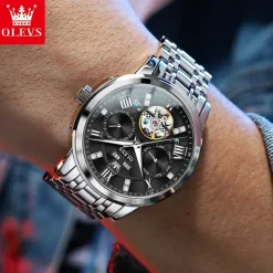 OLEVS 6701 Original Men's Automatic Mechanical Watch Top Brand Calendar Stainless Steel Waterproof Men's Watch