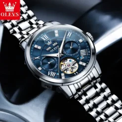 OLEVS 6701 Original Men's Automatic Mechanical Watch Top Brand Calendar Stainless Steel Waterproof Men's Watch