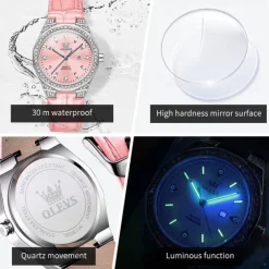 OLEVS 5606 Women's Watch Luxury Original Quartz Watch Waterproof Luminous Diamond Watch Fashion Elegant Women Watch