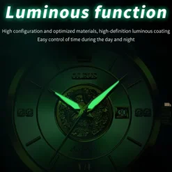 OLEVS Luxury Brand Automatic Men's Watches Golden Dragon Stainless steel Wristwatch Classics Waterproof Mechanical Watch 6693