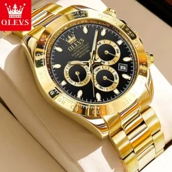 OLEVS Men Mechanical Watch Fashion Business Wristwatch Automatic Self-winding Luminous Calendar Waterproof Steel Watch