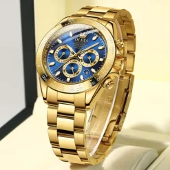 OLEVS Men Mechanical Watch Fashion Business Wristwatch Automatic Self-winding Luminous Calendar Waterproof Steel Watch