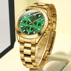 OLEVS Men Mechanical Watch Fashion Business Wristwatch Automatic Self-winding Luminous Calendar Waterproof Steel Watch