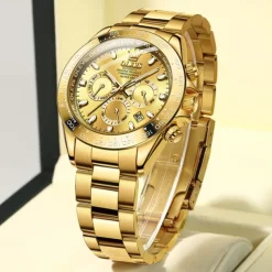 OLEVS Men Mechanical Watch Fashion Business Wristwatch Automatic Self-winding Luminous Calendar Waterproof Steel Watch