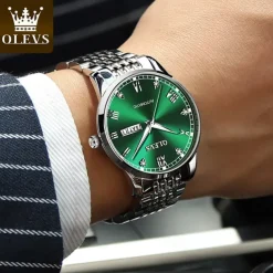 OLEVS Men Mechanical Watch Fashion Casual Wristwatch Automatic Self-winding Luminous Calendar Date Week Steel Watch